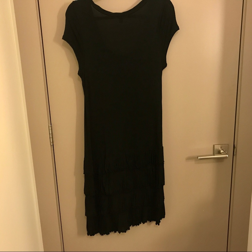 Black Ruffle Bottom Dress - Picture 4 of 6